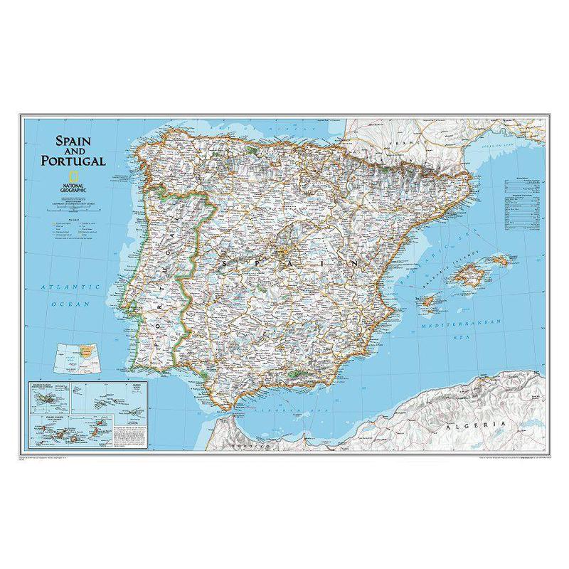 National Geographic Harta Spania şi Portugalia