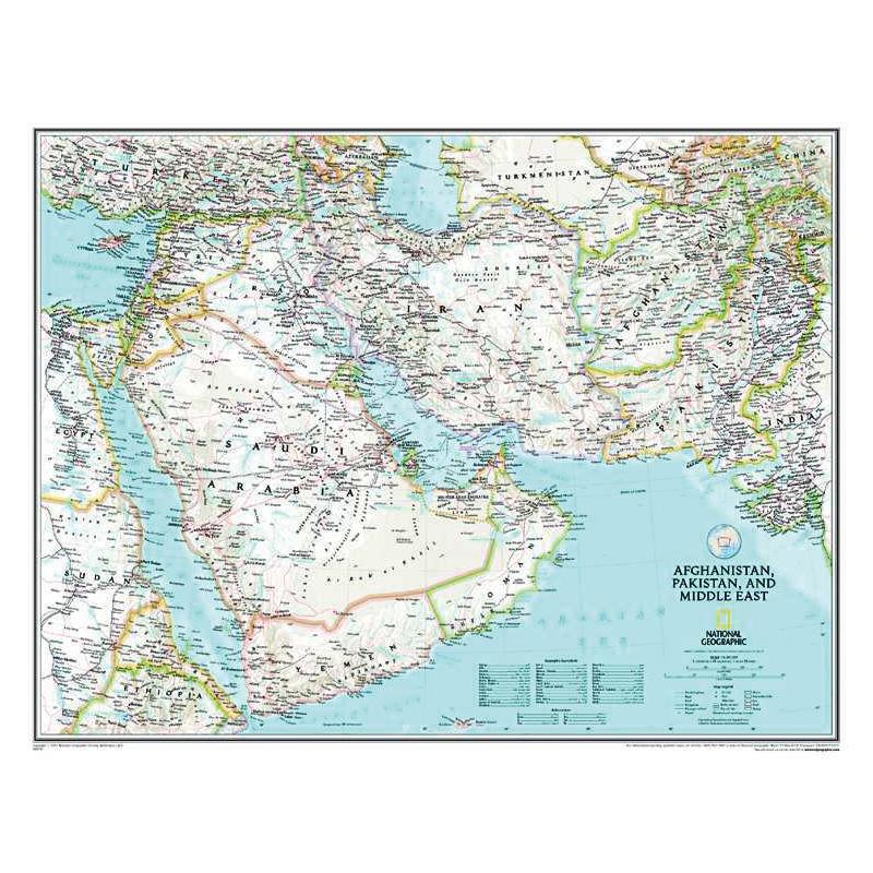 National Geographic Harta regionala Afghanistan, Pakistan şi Orientul Mijlociu
