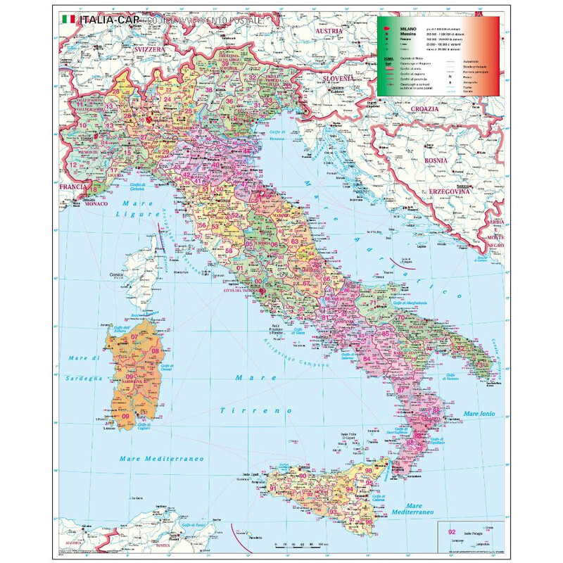 Stiefel Harta Italy Post Code Map (Italian)