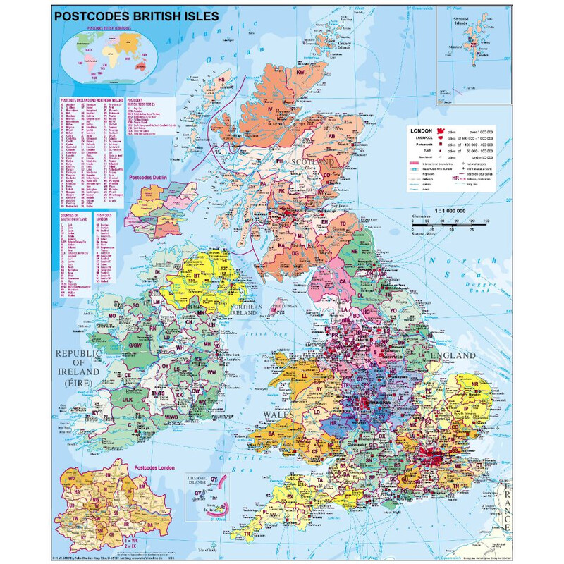 Stiefel Harta codurilor poștale din Marea Britanie (Engleza)