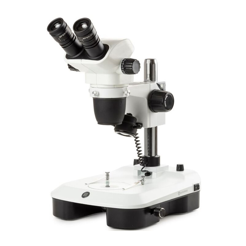 Euromex microscopul stereoscopic zoom NZ.1702-M, 6.5-55x, Säule,  Auf-u. Durchlicht, bino, Spiegel f. Dunkelfeld, Embryologie