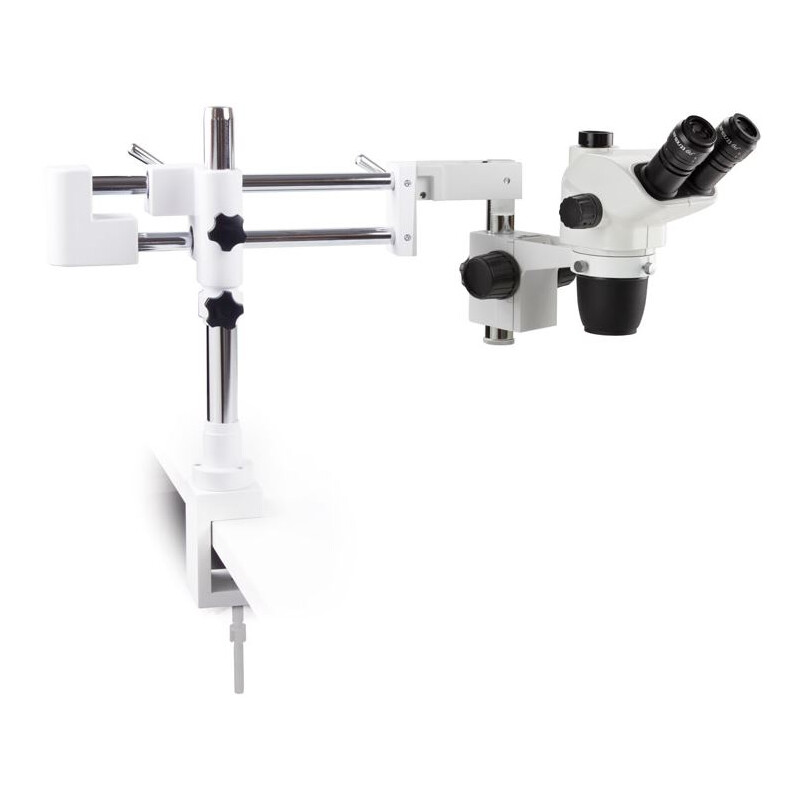 Euromex Microscopul stereoscopic zoom NZ.1703-BC, 6.5-55x, braț dublu, clemă de masă, trino