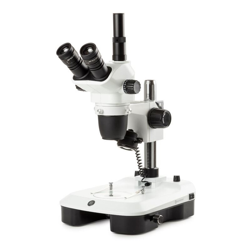 Euromex microscopul stereoscopic zoom NZ.1903-M, 6.7-45x, Säule,  Auf-u. Durchlicht, trino, Spiegel f. Dunkelfeld, Embryologie