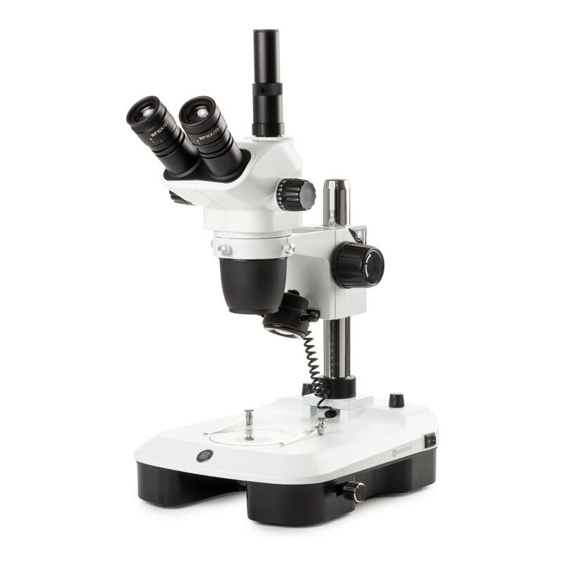 Euromex microscopul stereoscopic zoom NZ.1903-M, 6,7-45x, coloană, lumină reflectată și transmisă, trino, oglindă pentru Camp intunecat, embriologie