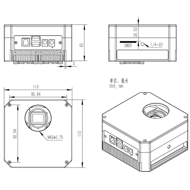 ZWO Camera ASI 1600 GT Mono