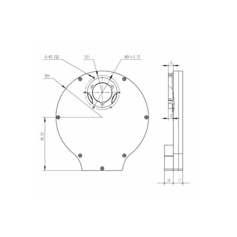 QHY Roata filtre Roată de filtrare CFW3M-US 7x 36 mm