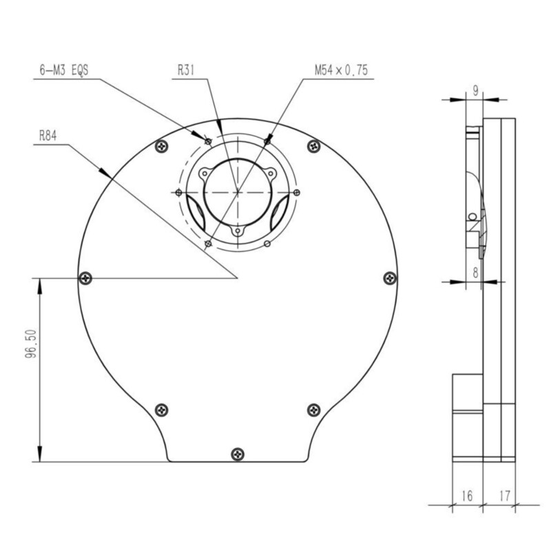 QHY Roata filtre Roată de filtrare CFW3M-US 7x 36 mm