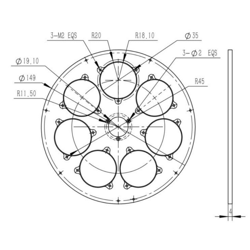 QHY Roata filtre Roată de filtrare CFW3M-US 7x 36 mm