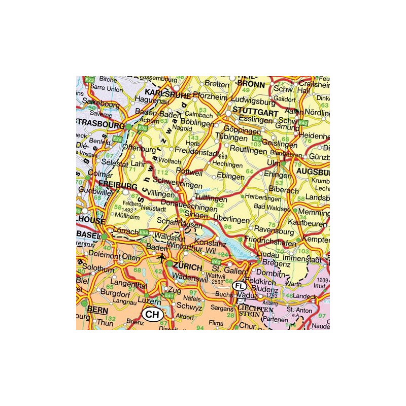 freytag & berndt Hartă continentală Europa (127 x 90 cm)