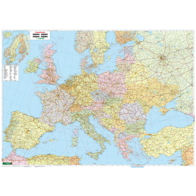 freytag & berndt Hartă continentală Europa (172 x 123 cm)