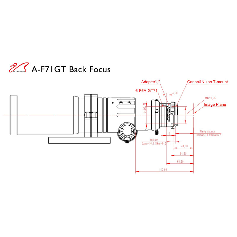 William Optics Refractor apochromat AP 71/420 Gran Turismo GT 71 OTA Guidescope-Set