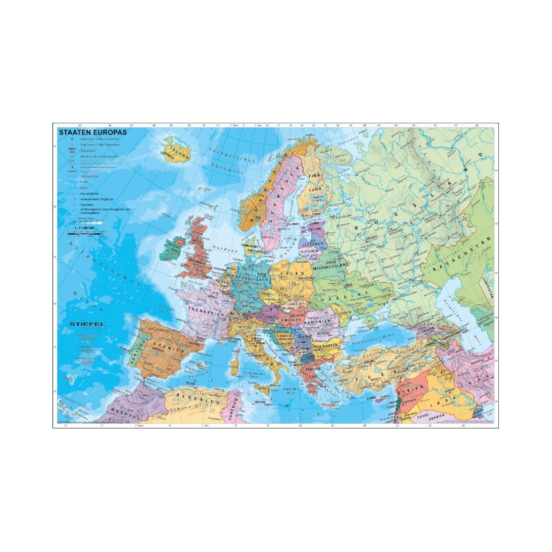 Stiefel Hartă continentală Harta politică a Europei