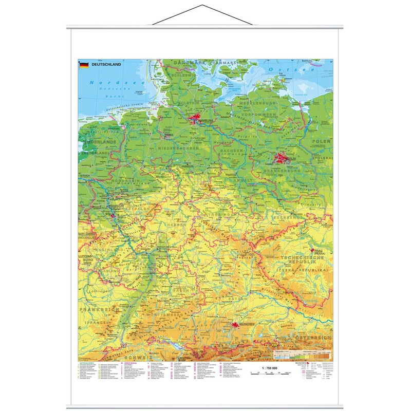 Stiefel Harta Germania cu situri din patrimoniul mondial UNESCO cu bare metalice