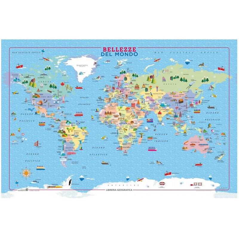 Libreria Geografica Harta lumii Bellezze del Mondo