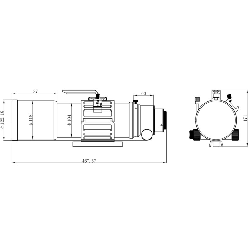 Omegon Refractor apochromat Pro APO AP 94/517 Triplet ED OTA