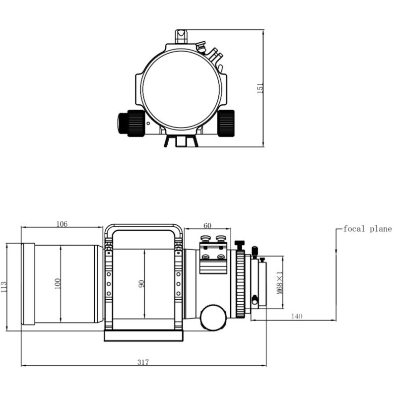 Omegon Refractor apochromat Pro APO AP 72/400 Cvintuplet OTA