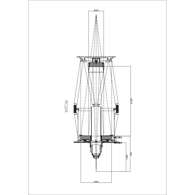 Omegon Oglinda principala Set de oglinzi Ritchey-Chrétien 12'' F/8
