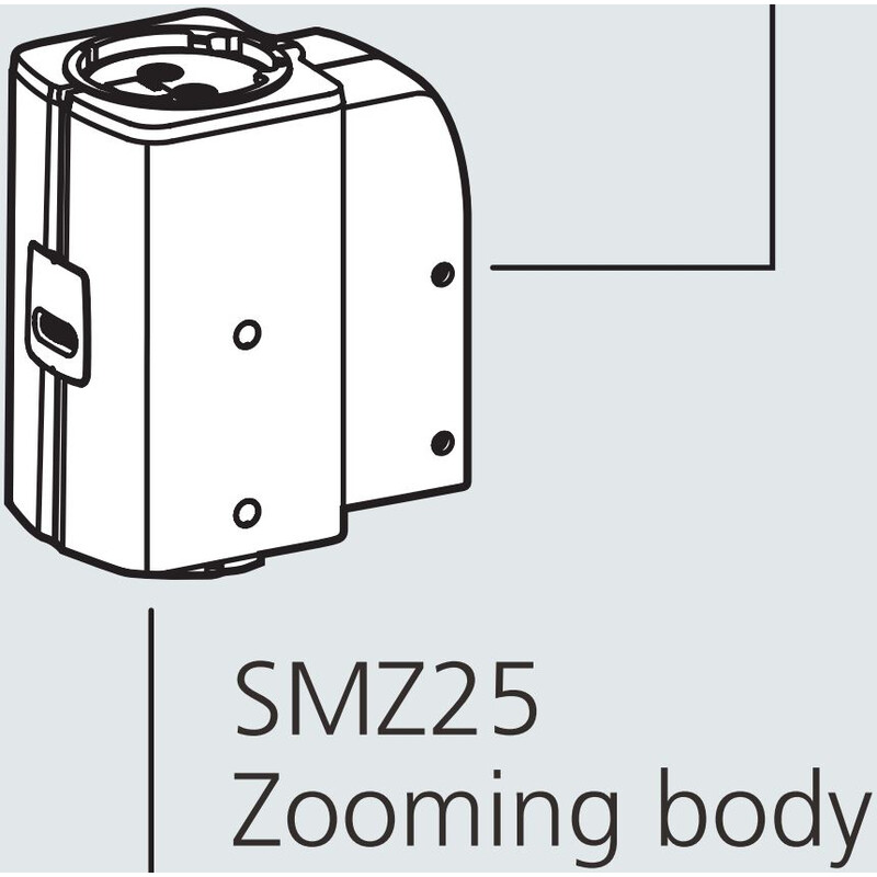 Nikon Cap stereo SMZ25, motorized, parallel optics, achromate, Zoom Head, bino, 6.3-157.5x, click stop, ratio 25:1, 15°