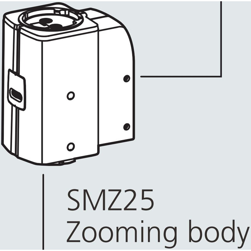 Nikon SMZ25, motorizat, optică paralelă, Achromat, cap zoom, bino, 6.3-157.5x, clic stop, raport 25:1, 15°