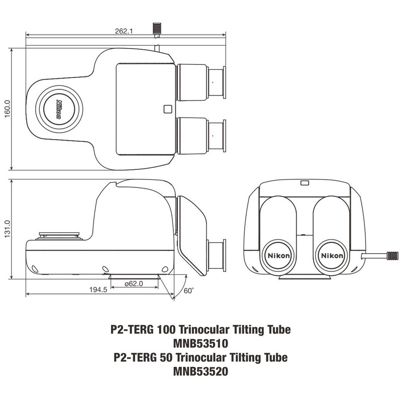 Nikon Cap stereo P2-TERG 100 trino ergo tube (100/0 : 0/100), 0-30°