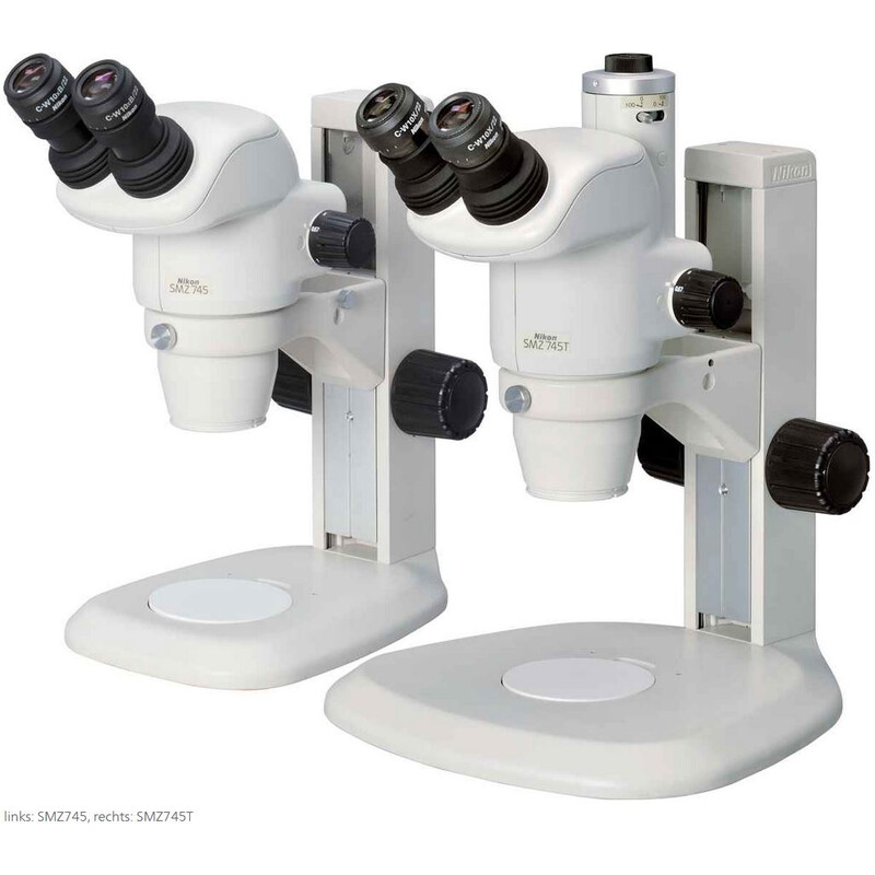 Nikon microscopul stereoscopic zoom SMZ745T, trino, 0.67x-5x,45°, FN22, W.D.115mm, Auf- u. Durchlicht, LED