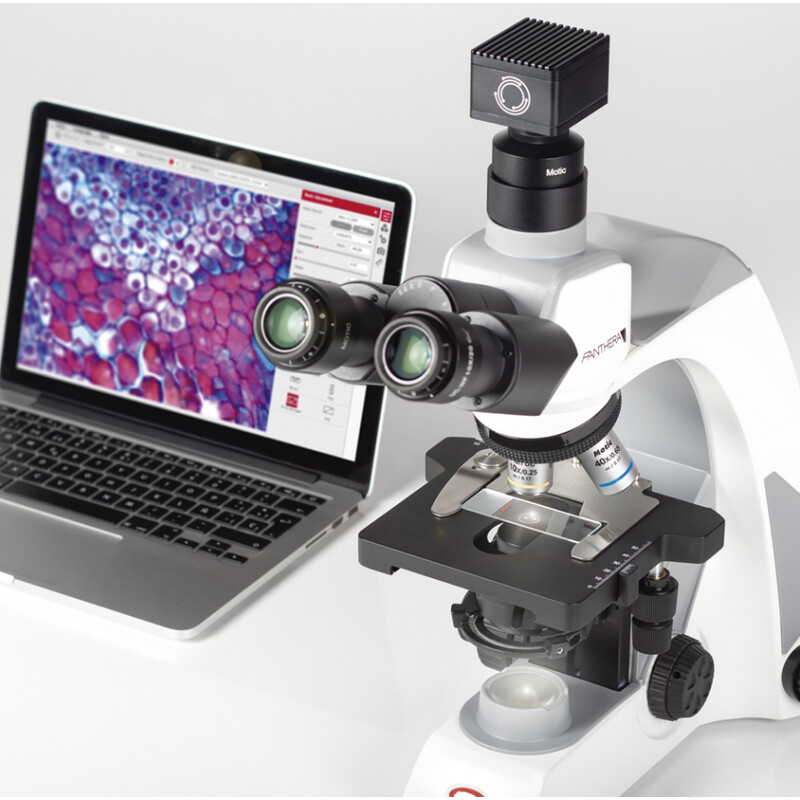 Motic Microscop Panthera E2, Trinocular, HF, INFINITY, plan achro., 40x-1000x, fix Koehl.LED