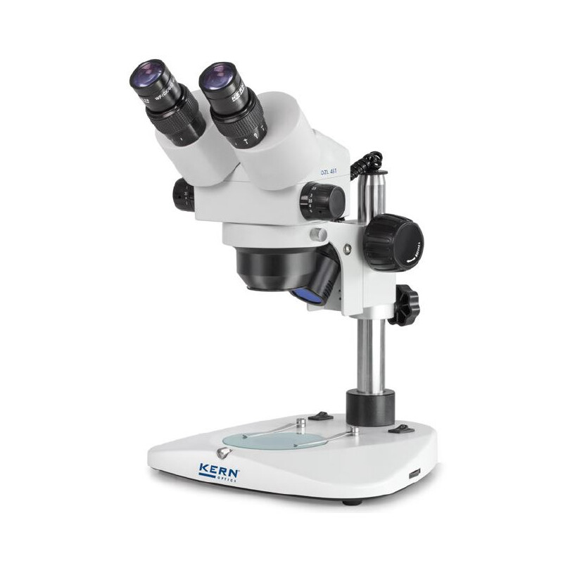Kern microscopul stereoscopic zoom OZL 451, Greenough, Coloana, bino, 0.75-5.0x, 10x/23, 10W Hal