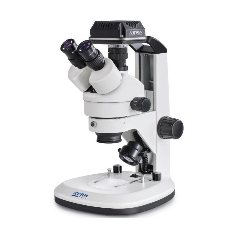 Kern Microscop OZL 468C825, Greenough, Zahnstange, 7-45x, 10x/20, Auf-Durchlicht 3W LED, Kamera 5MP, USB 2.0
