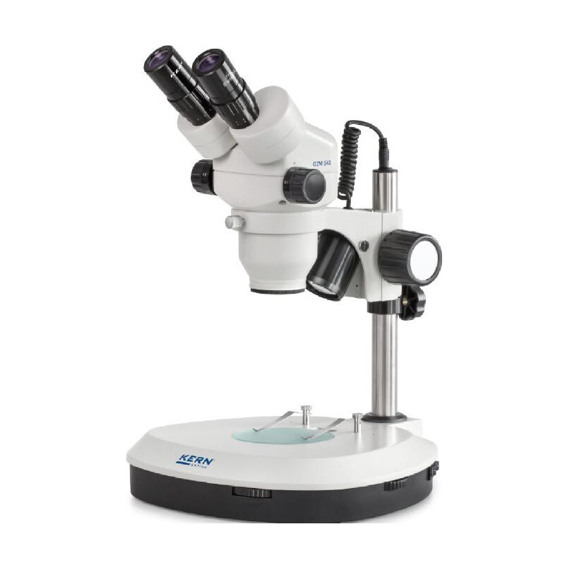 Kern microscopul stereoscopic zoom OZM 544, trino, 7-45x, HSWF10x23, Auf-Durchlicht, 3W LED