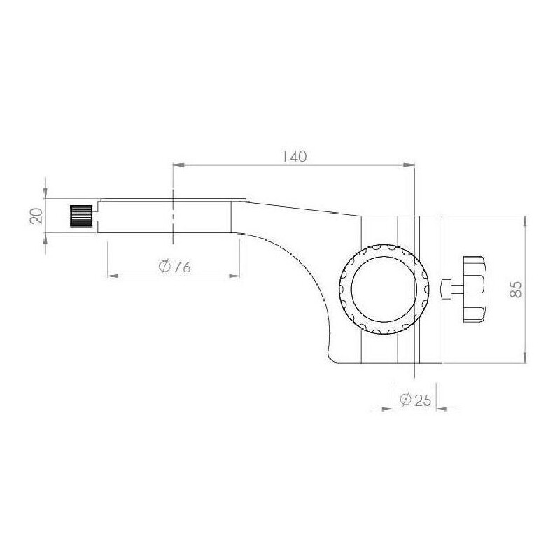 Kern microscopul stereoscopic zoom OZM 912, bino, 7x-45x, HSWF 10x23 mm, Trepied, braț simplu (430 mm x 385 mm) cu blat de masă, Lumină circulară LED 4,5 W