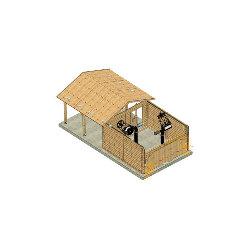 Dome Parts Observatorul GreenLine Mega cu acoperiș retractabil și protecție din lemn