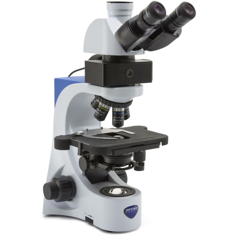 Optika Microscop B-383LD, trino, FL-LED, Filtru albastru, N-PLAN, IOS, 40x-1000x