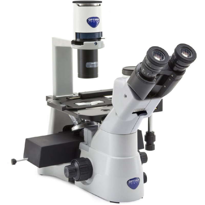 Optika Microscop inversat IM-3LD4, trino, IOS U-PLAN F, LED-FLUO, LWD, 400x, 4 sloturi goale pentru filtre