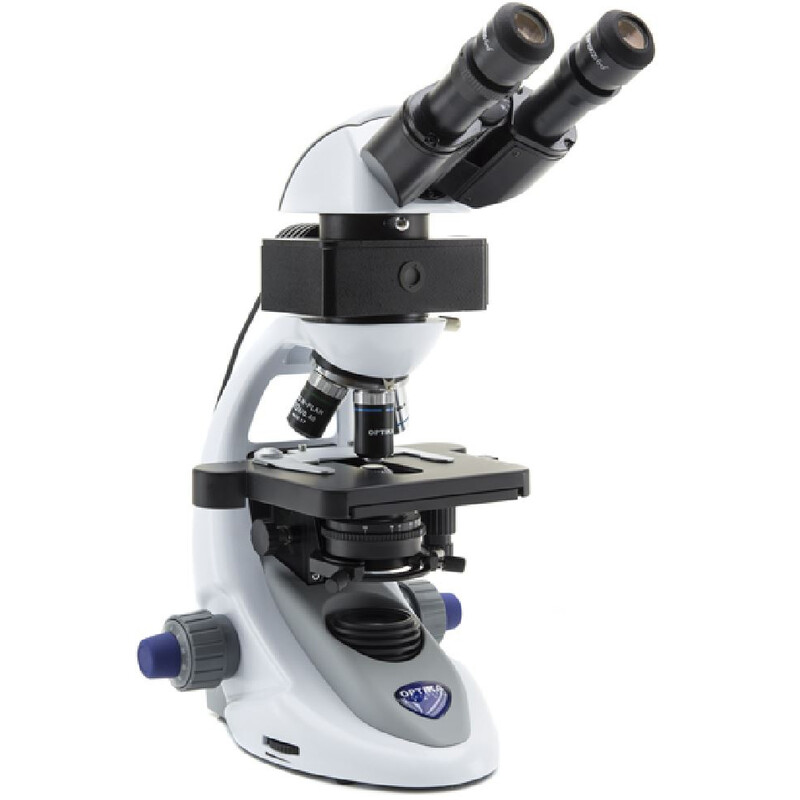 Optika Microscop B-292LD1, bino, LED-FLUO, N-PLAN IOS, 1000x uscat, set de filtre albastre