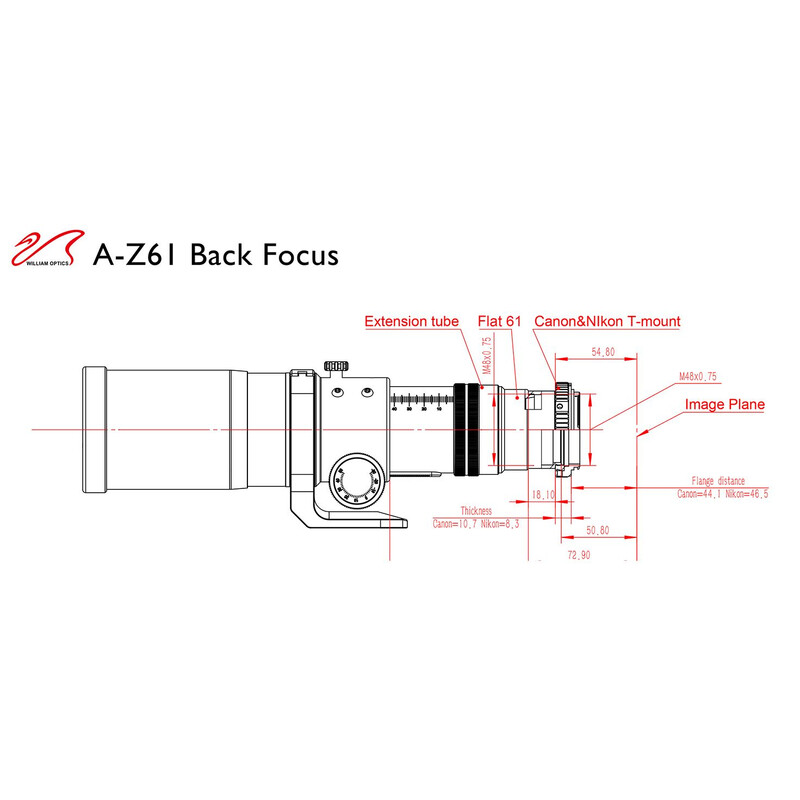 William Optics Refractor apochromat AP 61/360 ZenithStar ZS61 II OTA Guidescope-Set