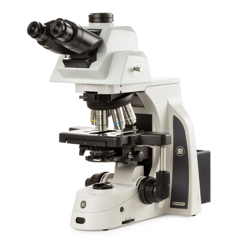 Euromex Microscop Delphi-X, DX.2158-APLi, trino, 40x - 1000x, Plan apocromat, cu cap ergonomic și iluminator cu halogen de 100W. cap ergonomic și Iluminare cu halogen de 100W