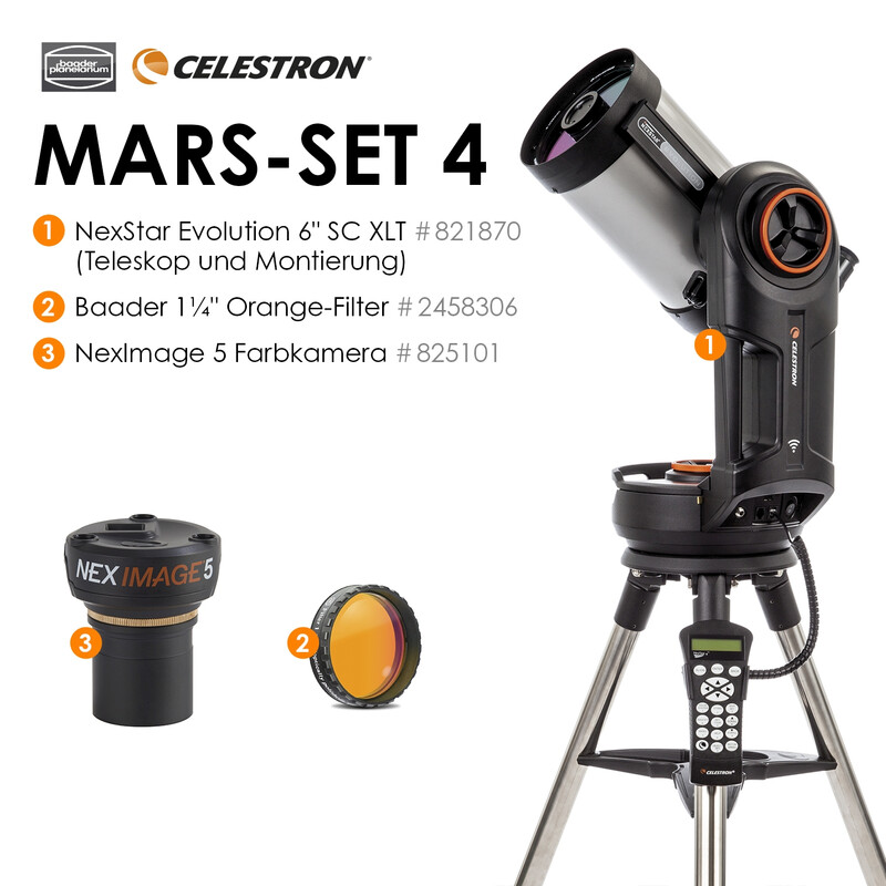 Celestron Telescop Schmidt-Cassegrain SC 150/1500 NexStar Evolution 6 Mars-Set