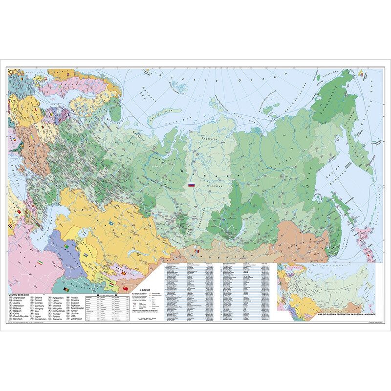 Stiefel Harta Russland und Osteuropa politisch mit Postleitzahlen