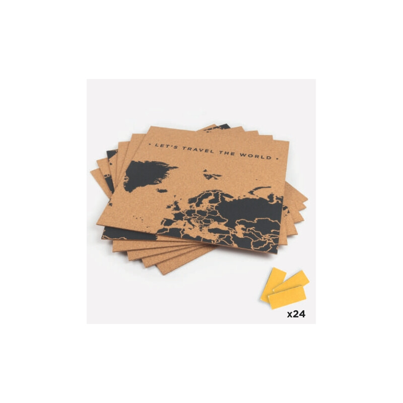 Miss Wood Harta lumii Hartă puzzle XL - negru