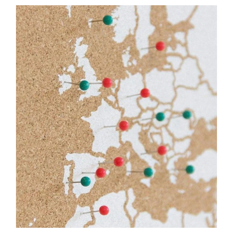 Miss Wood Harta lumii Woody Map Natural Cork XXXL white