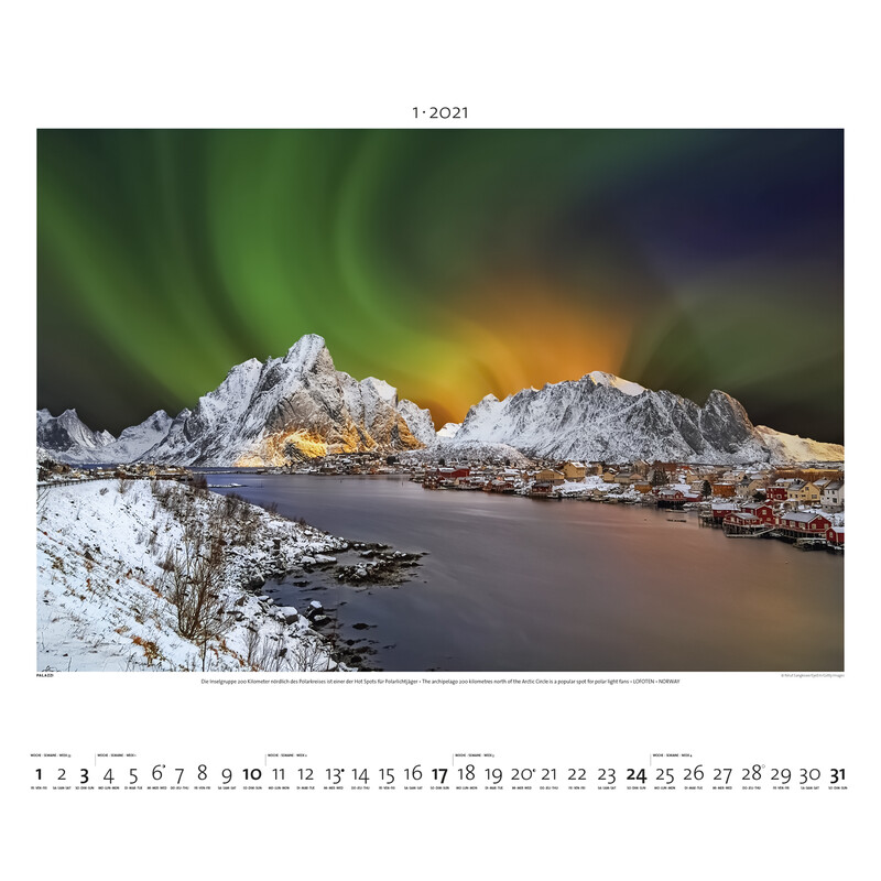 Palazzi Verlag Calendar Aurora boreală 2021