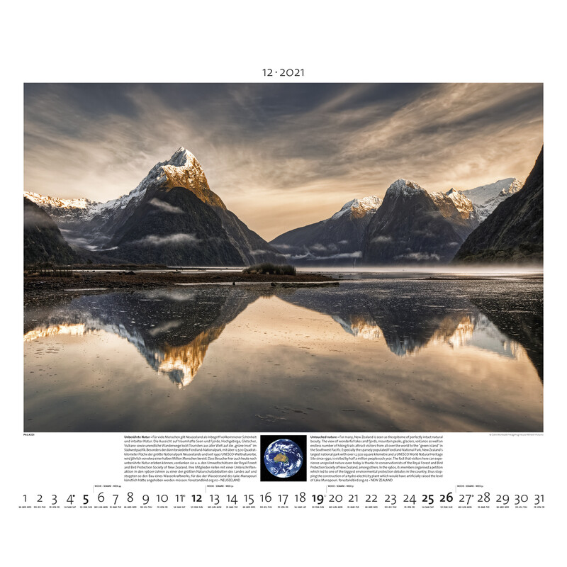 Palazzi Verlag Calendar Planet Erde 2021