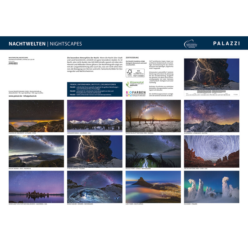 Palazzi Verlag Calendar Lumi nocturne 2021