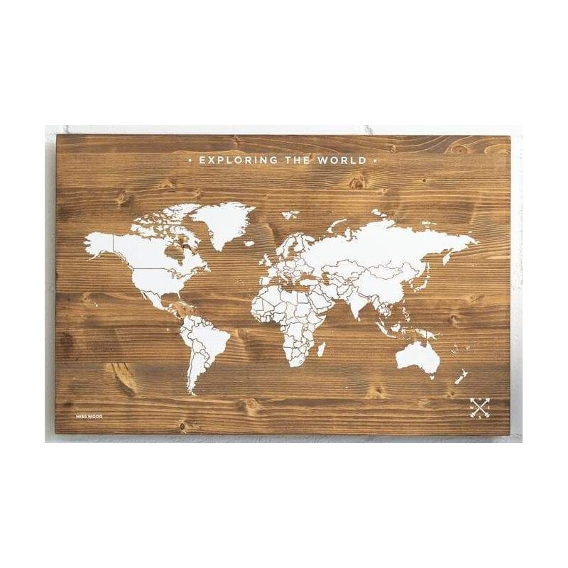 Miss Wood Harta lumii Woody Map Wooden 60x40