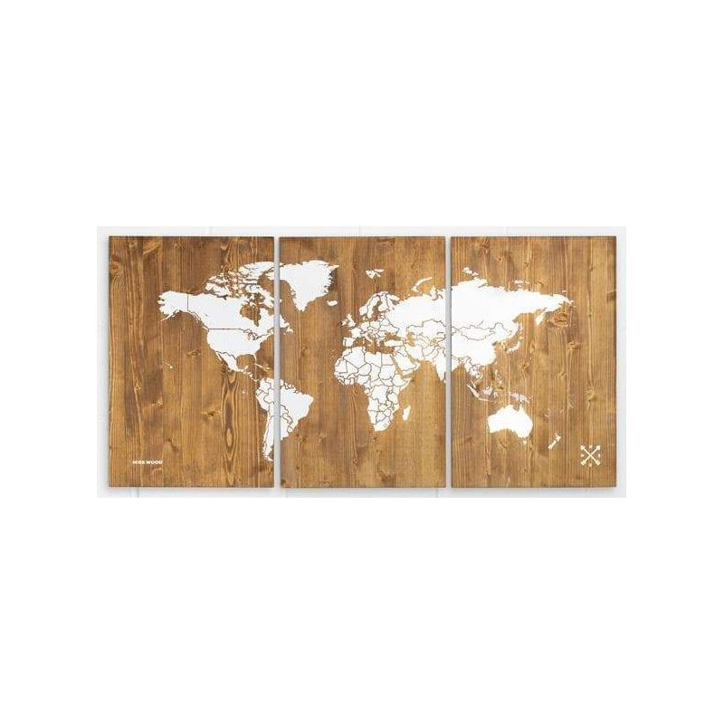 Miss Wood Harta lumii Woody Map Wooden 120x60