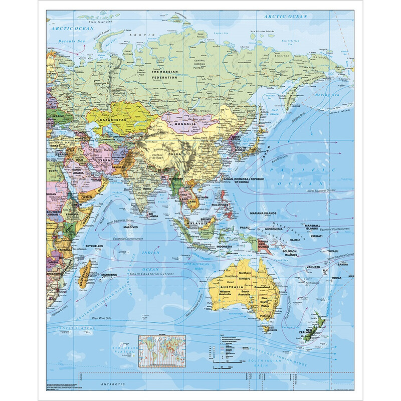 Stiefel Harta regionala Hartă National Geographic Asia design antic