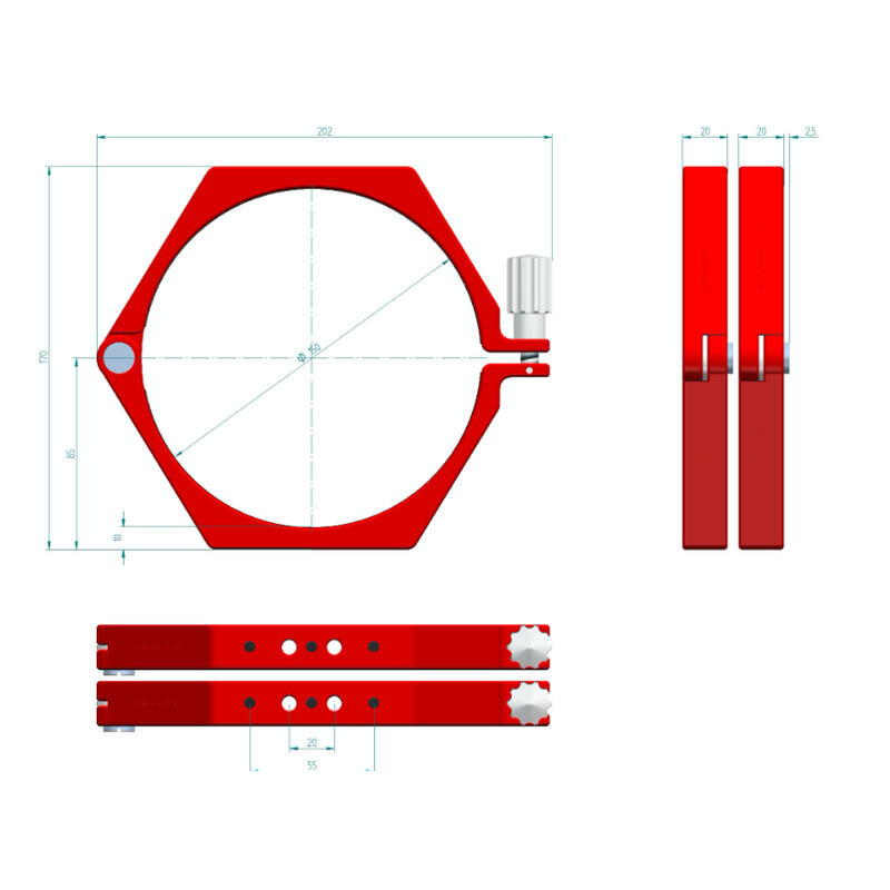 PrimaLuceLab Inele de prindere PLUS 150mm