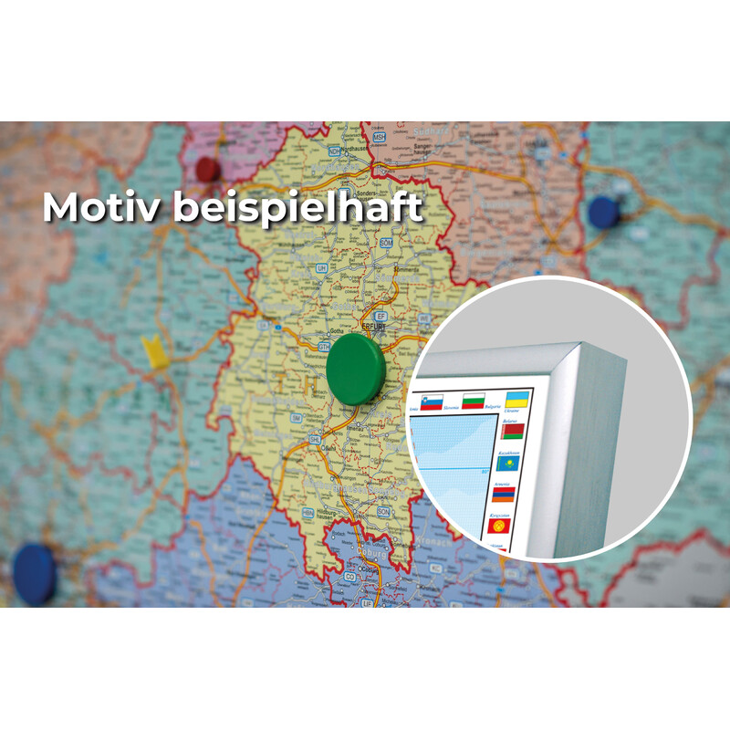 Stiefel Hartă continentală Africa politică cu cod poștal pe placă pentru pin și magnetic