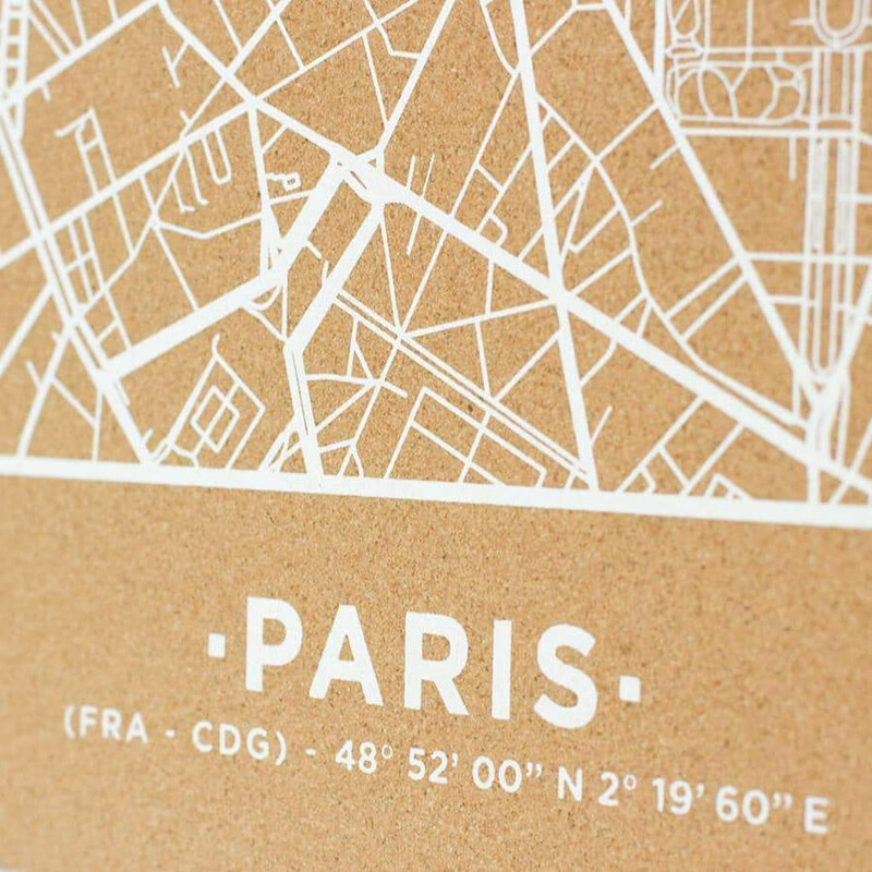 Miss Wood Harta regionala Woody Map Natural Paris XL White