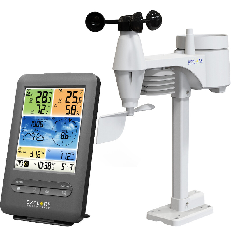 Explore Scientific Centru meteorologic WLAN cu senzor profesional 5 în 1 V